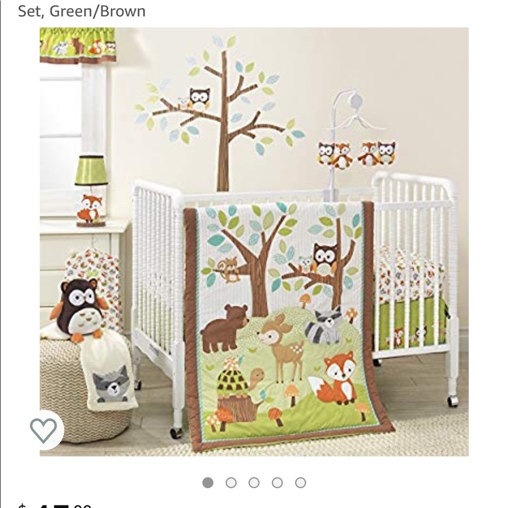Woodland creature crib set